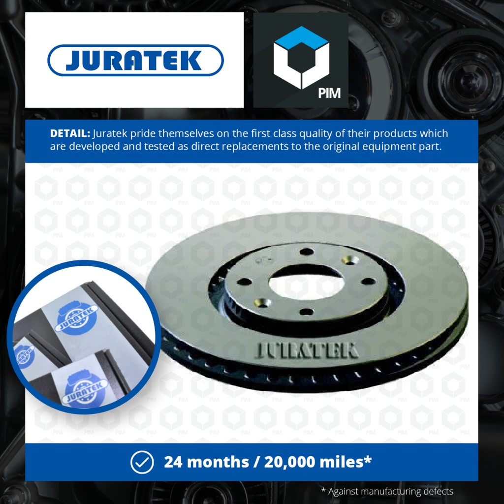 Juratek 2x Brake Discs Pair Vented Front CIT111 [PM1726247]