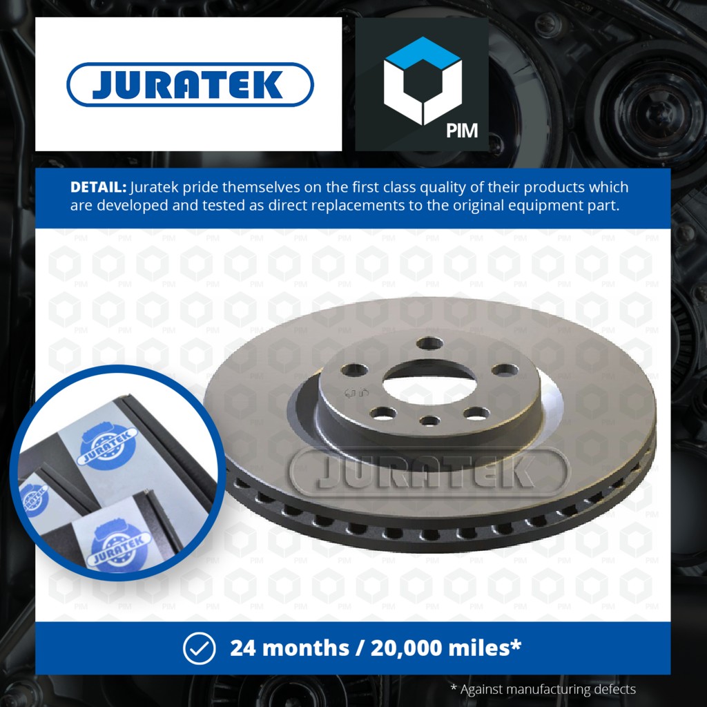 Juratek 2x Brake Discs Pair Vented Front CIT100 [PM1726236]