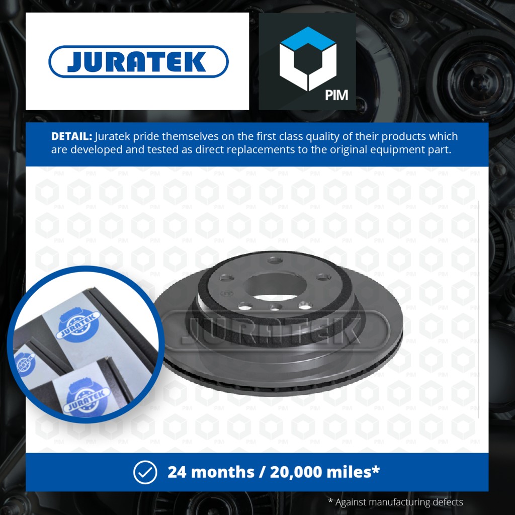 Juratek 2x Brake Discs Pair Vented Rear BMW178 [PM1726174]