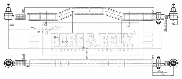 Borg & Beck BTR33258 CV Steering Rod Assembly