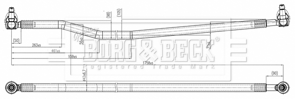 Borg & Beck BTR33214 CV Centre Rod Assembly