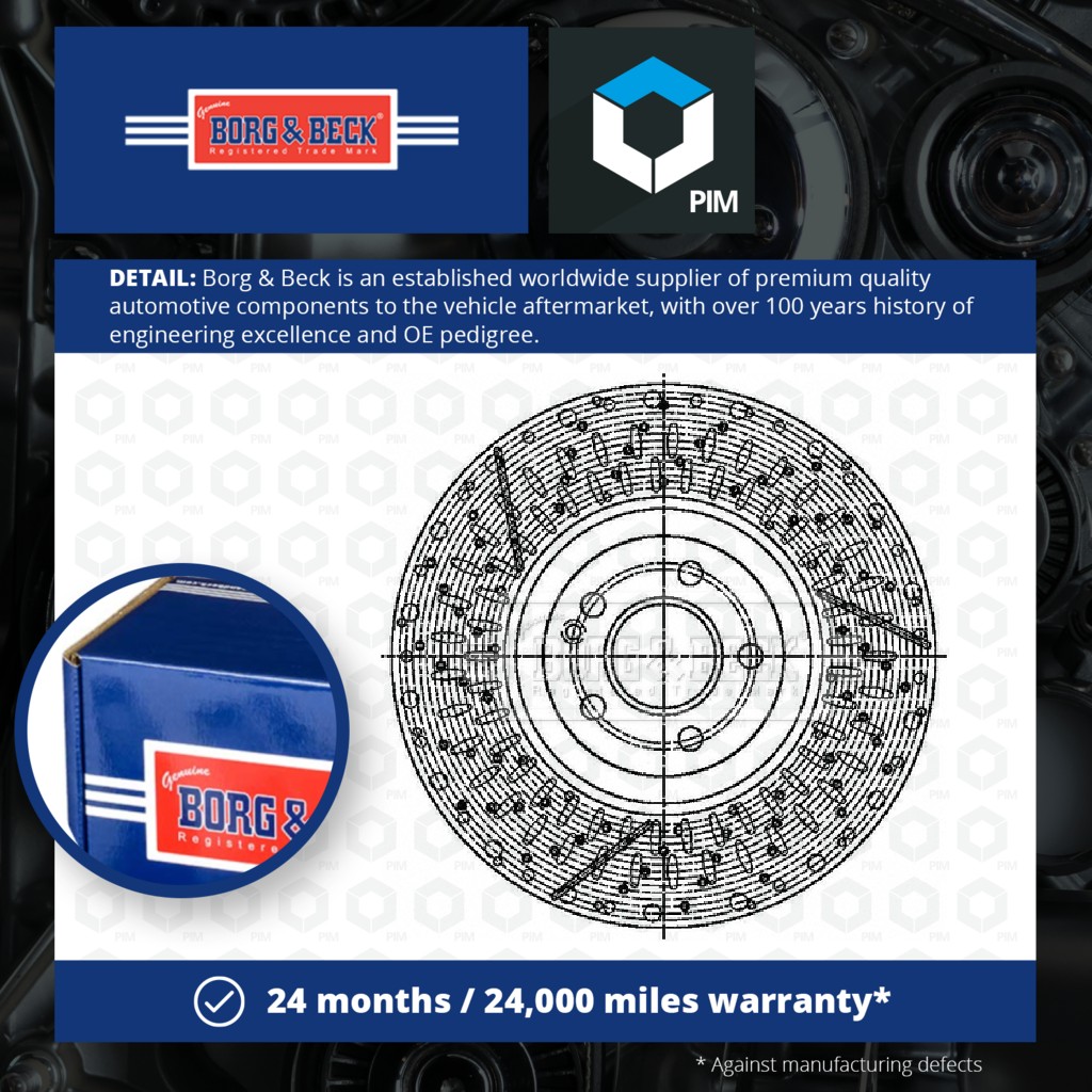 Borg & Beck Brake Disc Single Vented Front BBD6187S [PM1725048]