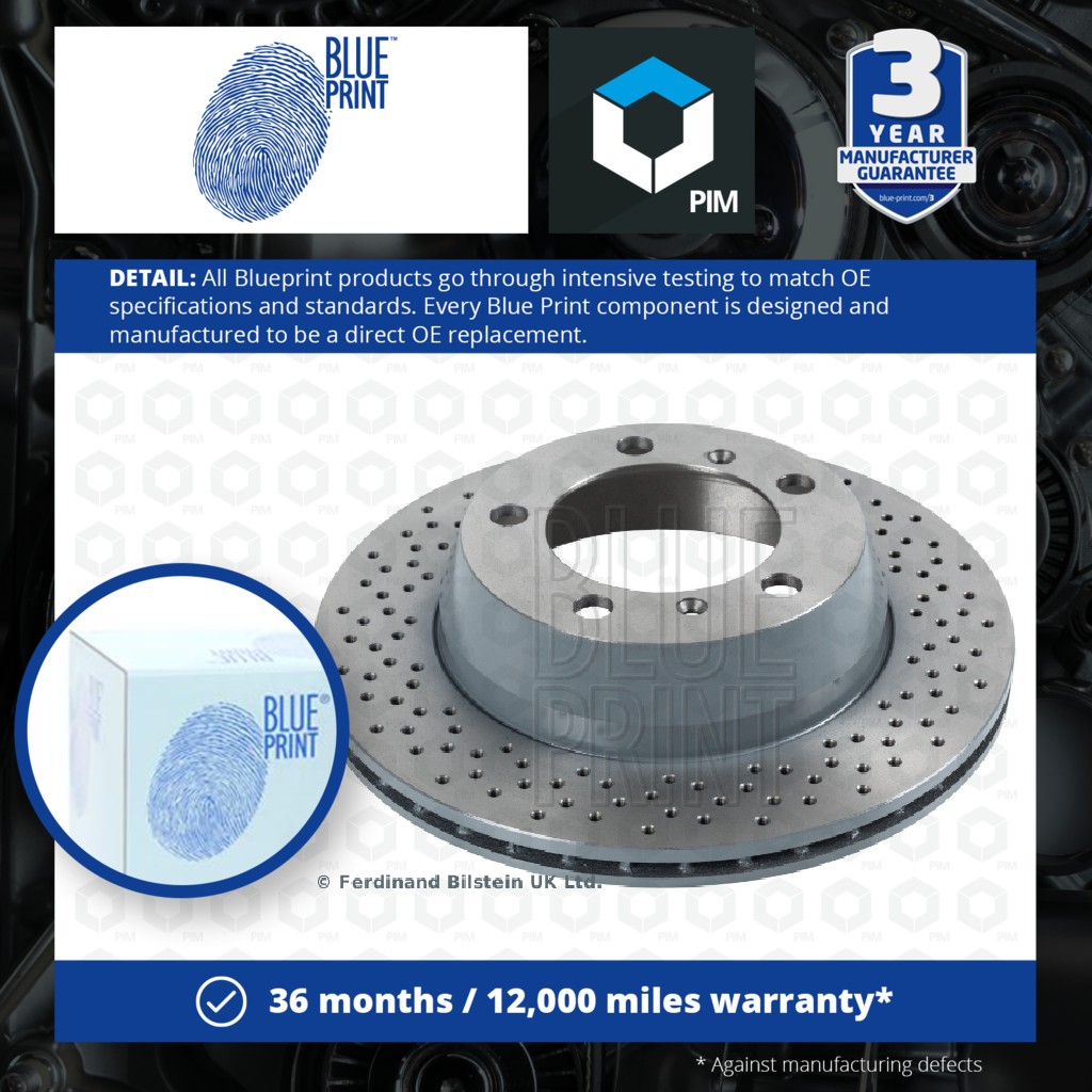 Blue Print 2x Brake Discs Pair Vented Rear ADV1843123 [PM1724628]