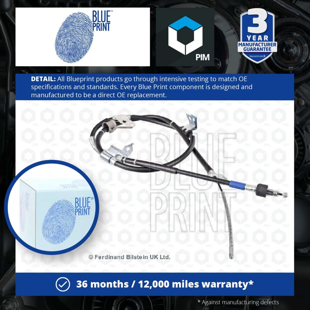Blue Print Handbrake Cable Rear Right ADG046283 [PM1724345]