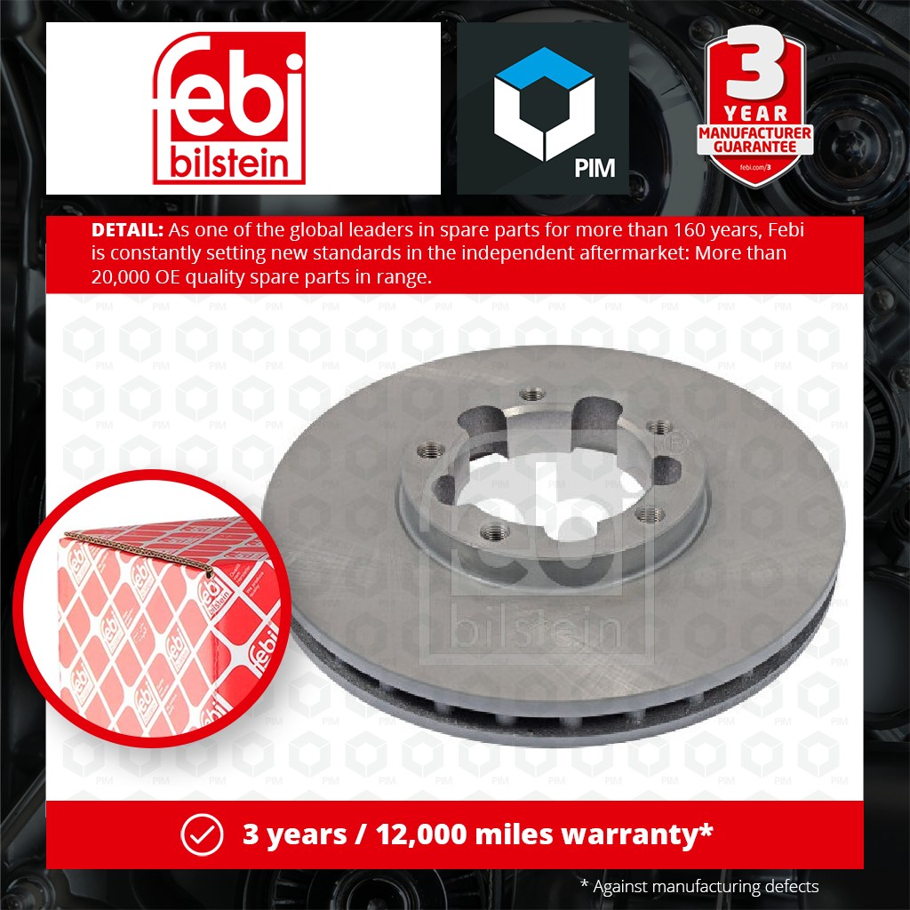 Febi 2x Brake Discs Pair Vented Front 107998 [PM1720049]