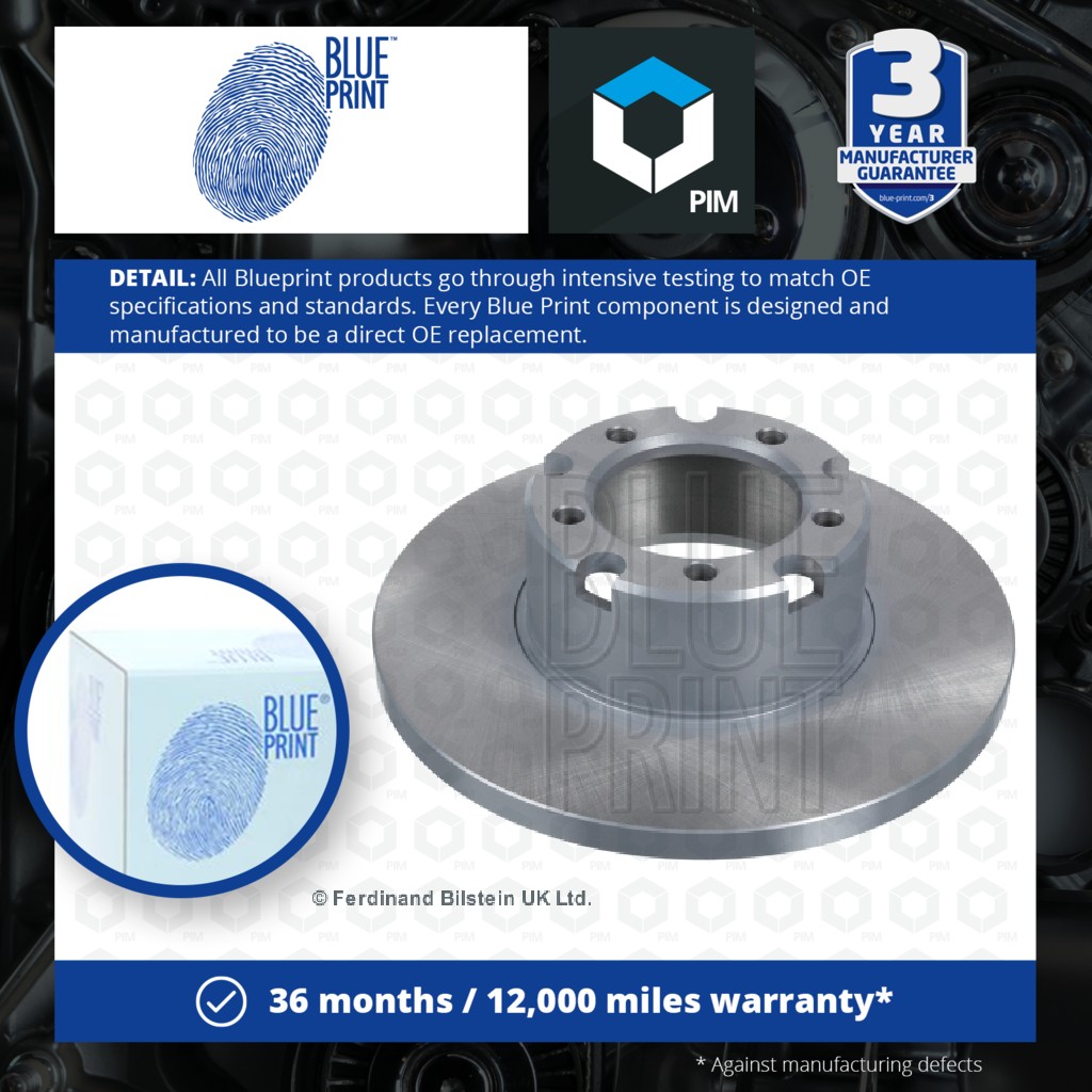 Blue Print 2x Brake Discs Pair Solid Front ADU174381 [PM1670930]