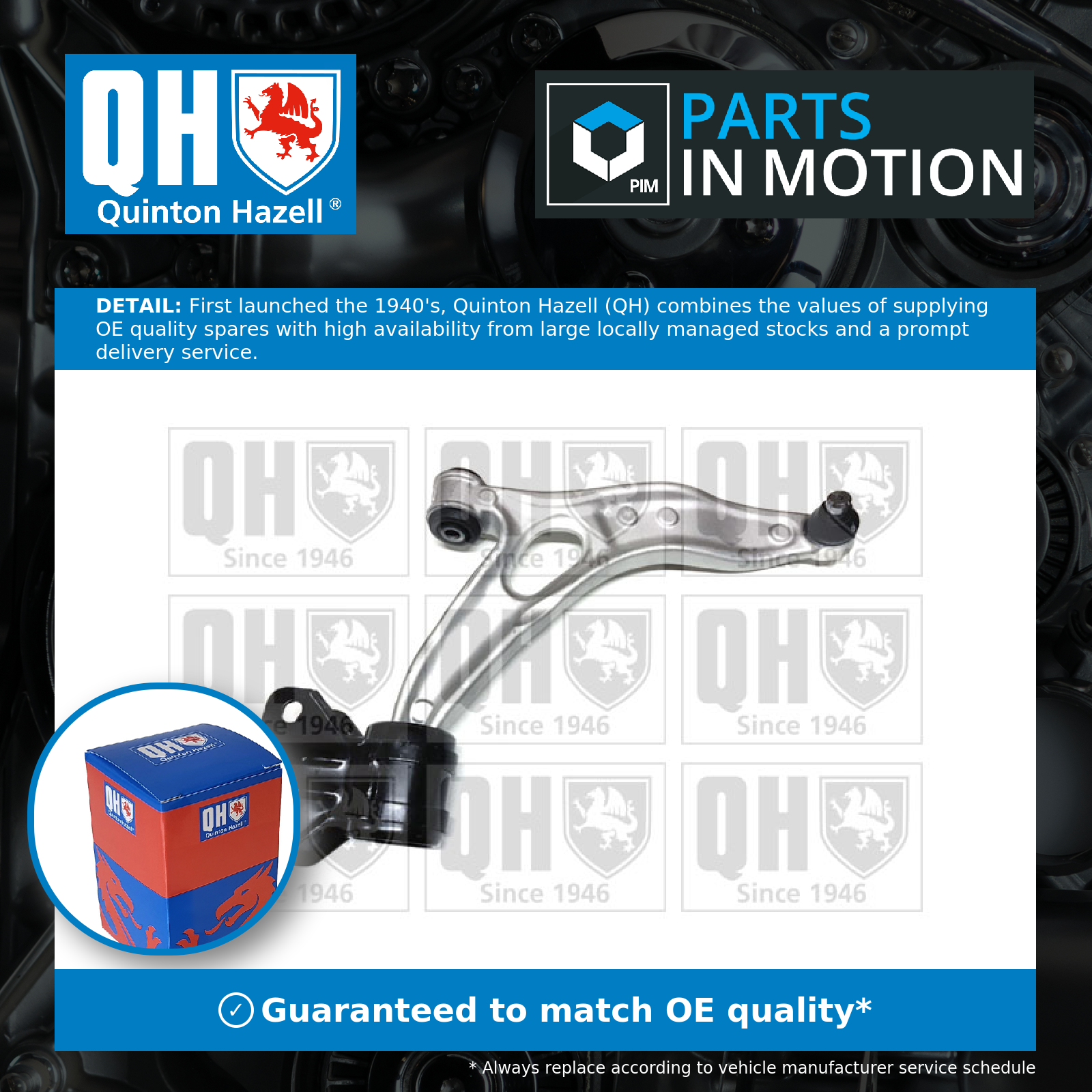 Quinton Hazell Wishbone / Suspension Arm Front Lower, Right QSA2843S [PM1648626]