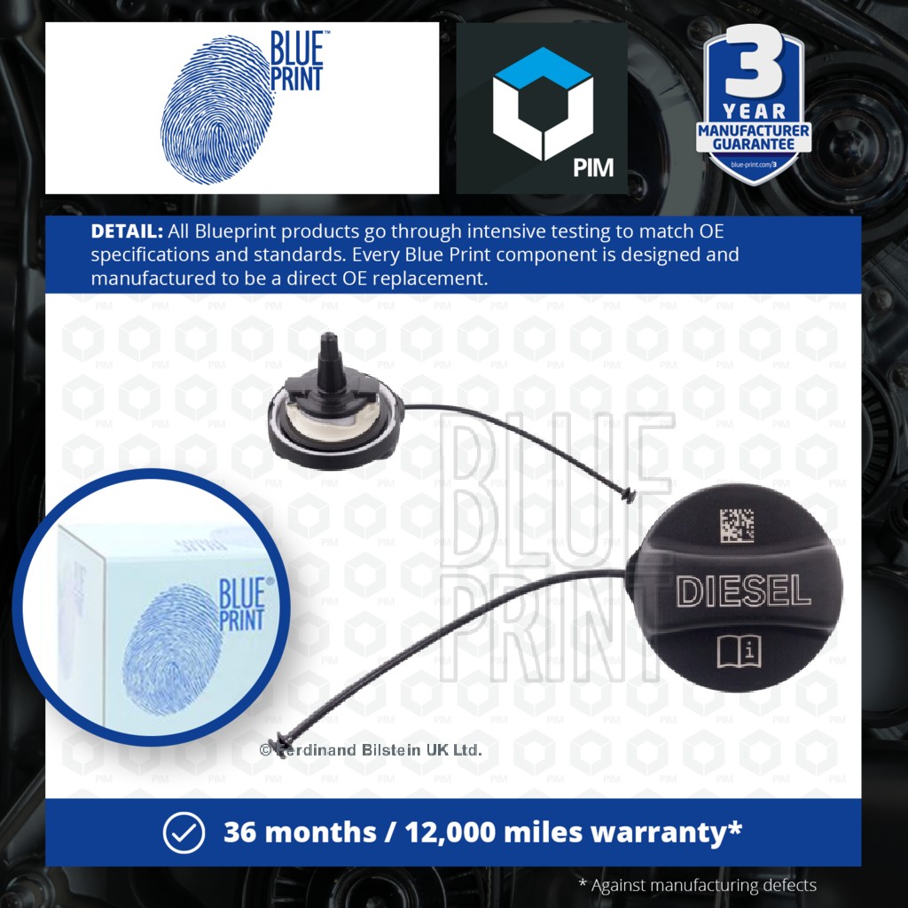 Blue Print Diesel Fuel Filler Cap ADB119903 [PM1612000]