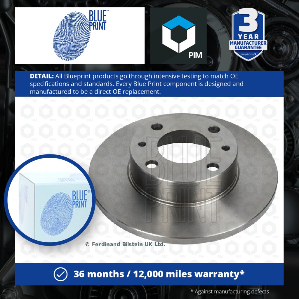 Blue Print 2x Brake Discs Pair Solid ADL144337 [PM1608023]