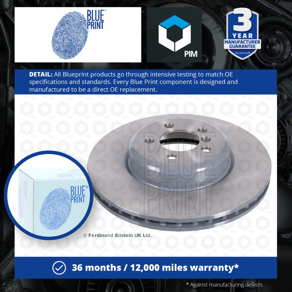 Blue Print Brake Disc Single Vented Front ADB114381 [PM1607982]