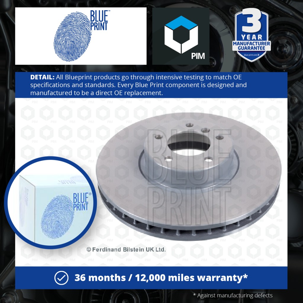 Blue Print Brake Disc Single Vented Front ADB114368 [PM1607970]