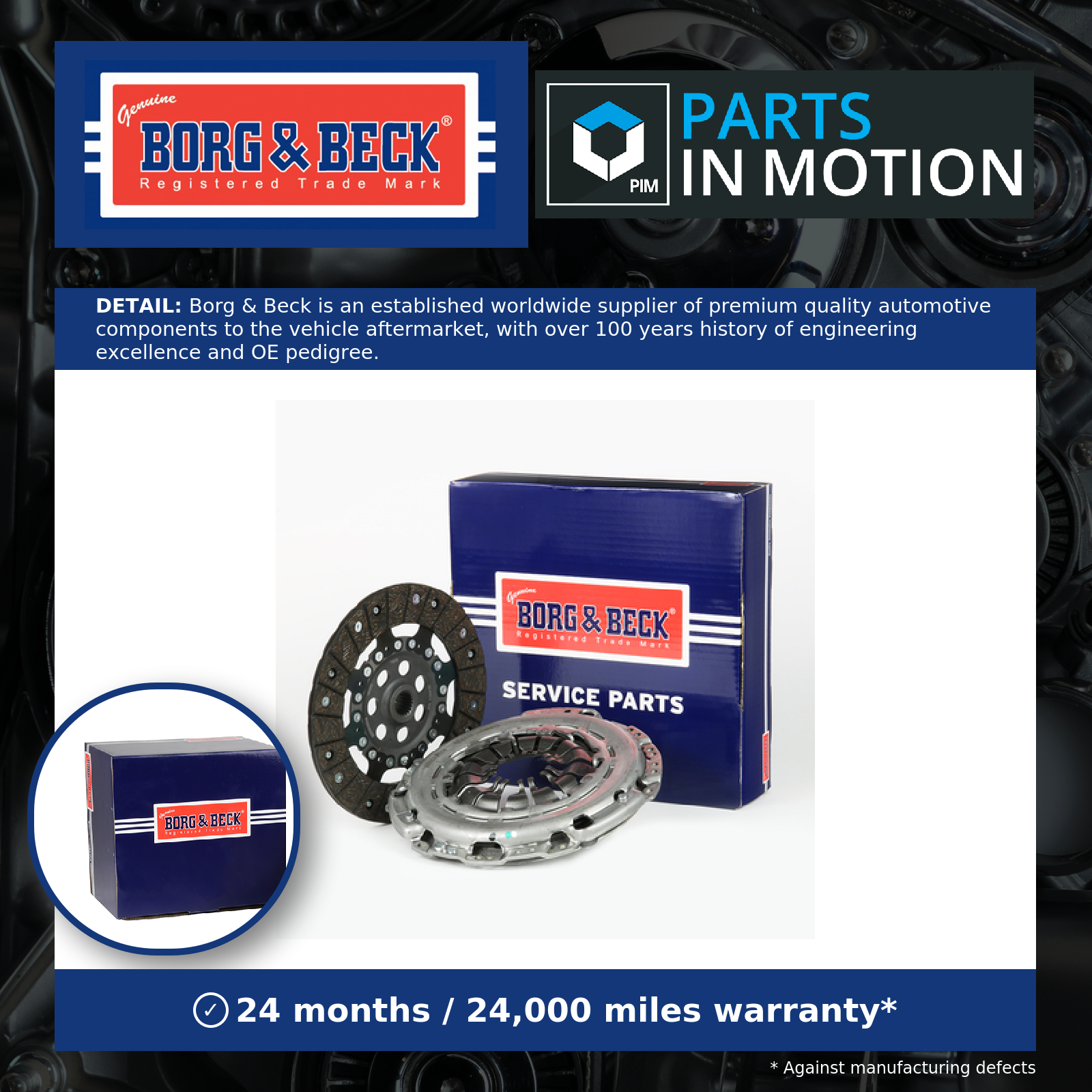 Borg & Beck Clutch Kit 2 piece (Cover+Plate) HK2818 [PM1603602]