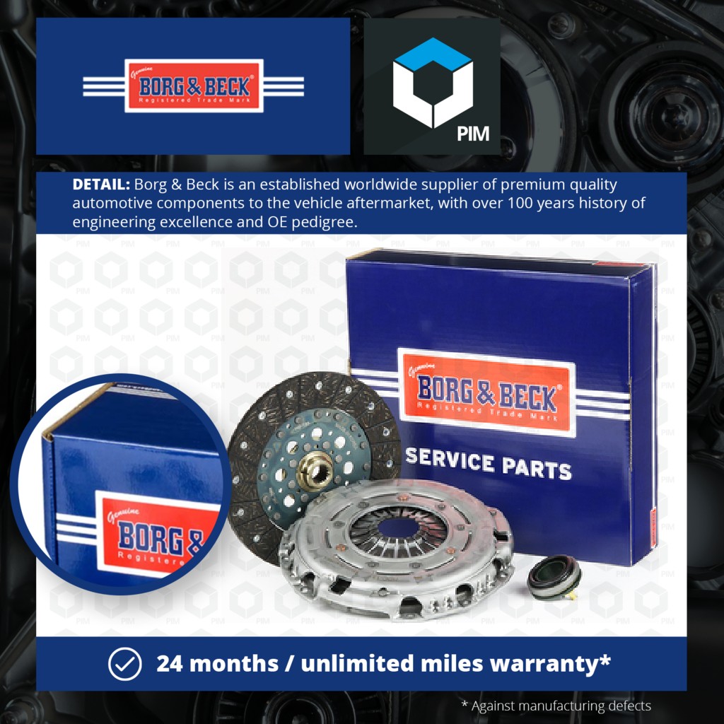 Borg & Beck Clutch Kit 3pc (Cover+Plate+Releaser) HK2830 [PM1584466]