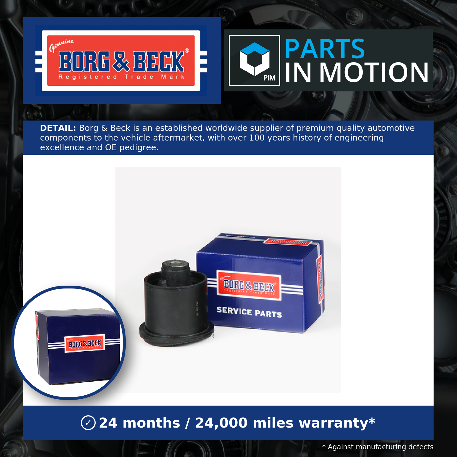 Borg & Beck Axle Beam Mount Rear Left or Right BSK8051 [PM1584141]