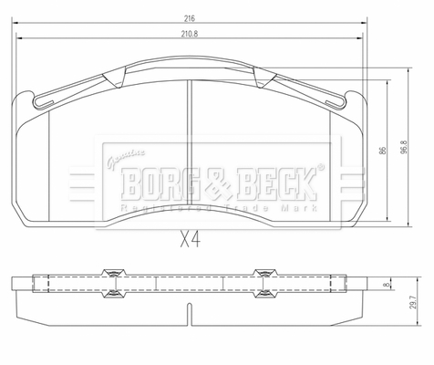 Borg & Beck BBP33022 CV Brake Pads