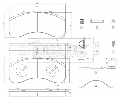 Borg & Beck BBP33015HD CV Brake Pads