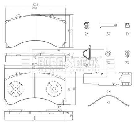 Borg & Beck BBP33009HD CV Brake Pads