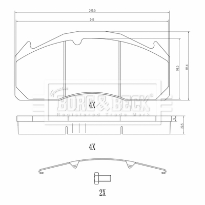 Borg & Beck BBP33008HD CV Brake Pads