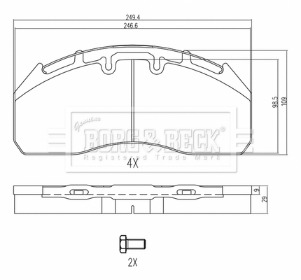 Borg & Beck BBP33004HD CV Brake Pads