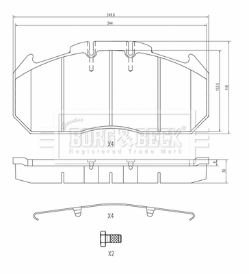 Borg & Beck BBP33003HD CV Brake Pads