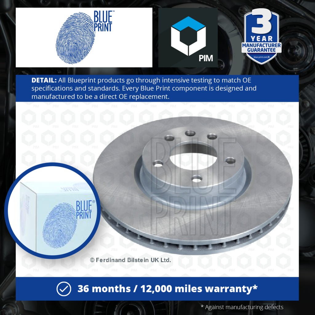 Blue Print 2x Brake Discs Pair Vented Front ADW194322 [PM1581967]