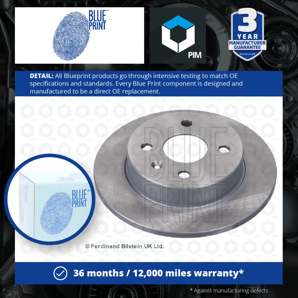 Blue Print 2x Brake Discs Pair Solid Rear ADW194315 [PM1581960]