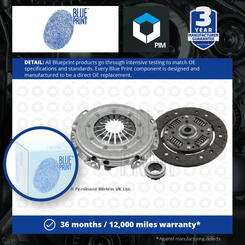 Blue Print Clutch Kit 3pc (Cover+Plate+Releaser) ADW193066 [PM1581883]