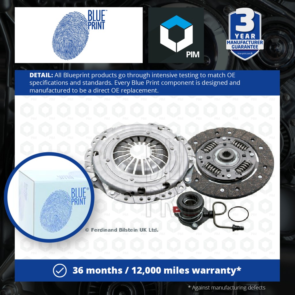 Blue Print Clutch Kit 3pc (Cover+Plate+CSC) ADW193059 [PM1581876]