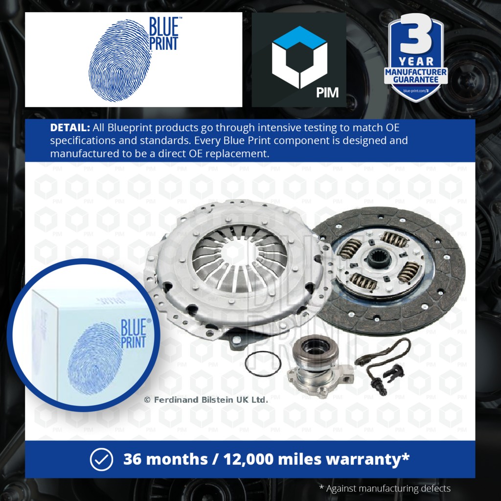 Blue Print Clutch Kit 3pc (Cover+Plate+CSC) ADW193048 [PM1581865]