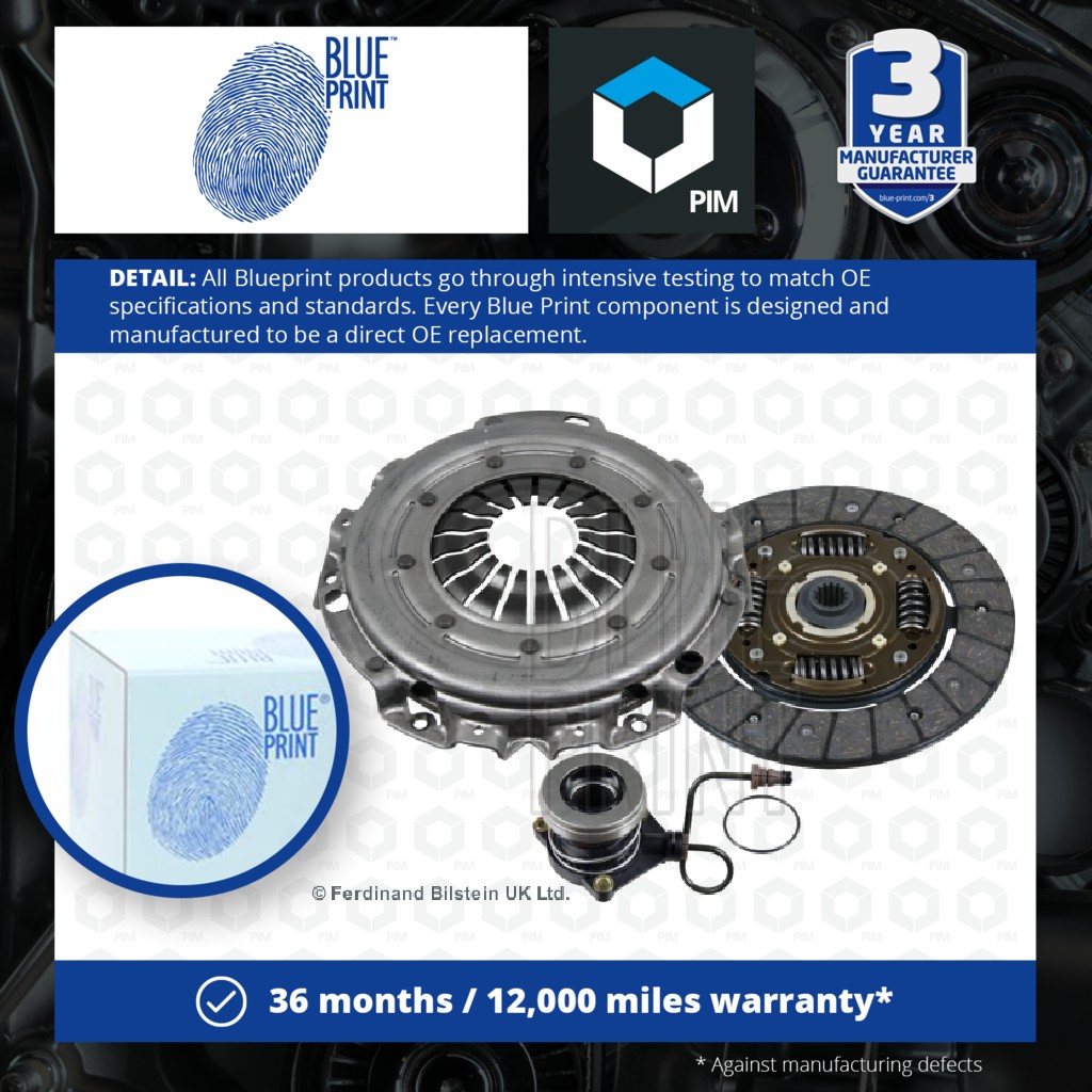 Blue Print Clutch Kit 3pc (Cover+Plate+CSC) ADW193045 [PM1581862]