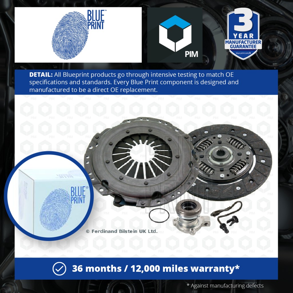 Blue Print Clutch Kit 3pc (Cover+Plate+CSC) ADW193011 [PM1581823]