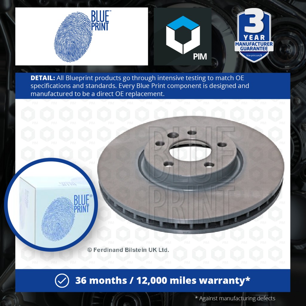 Blue Print Brake Disc Single Vented Front ADV184366 [PM1581786]