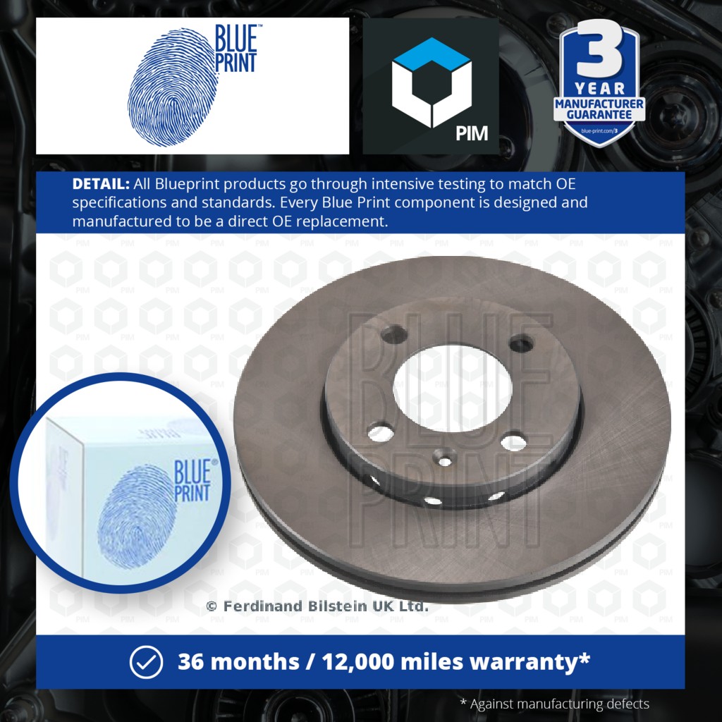 Blue Print 2x Brake Discs Pair Vented Front ADV184357 [PM1581777]