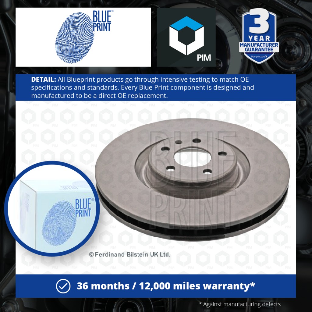 Blue Print Brake Disc Single Vented Front ADV184345 [PM1581765]