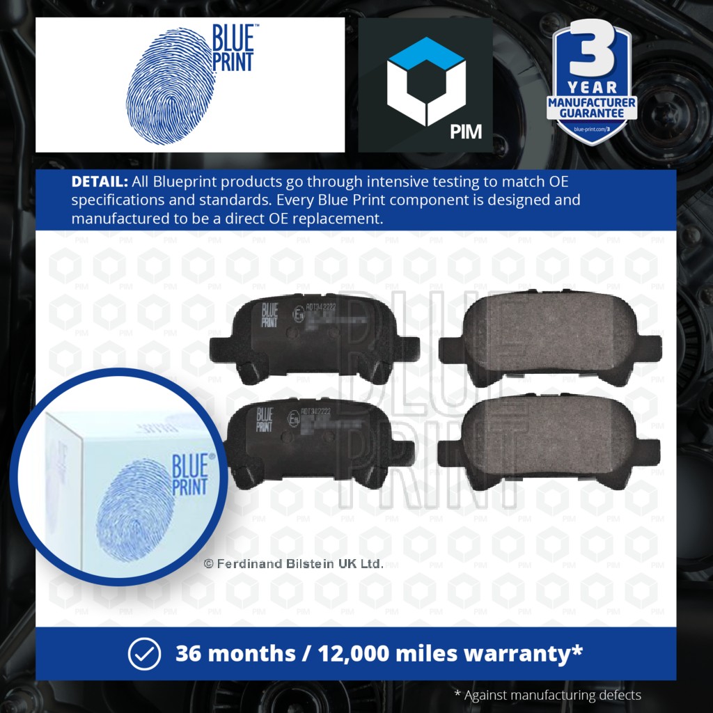 Blue Print Brake Pads Set Rear ADT342222 [PM1581141]