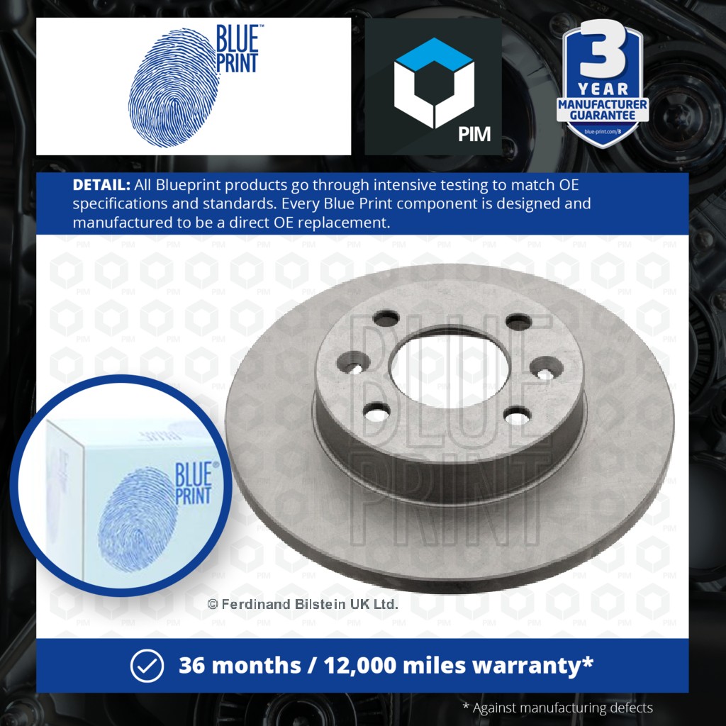 Blue Print 2x Brake Discs Pair Solid Front ADR164314 [PM1580931]
