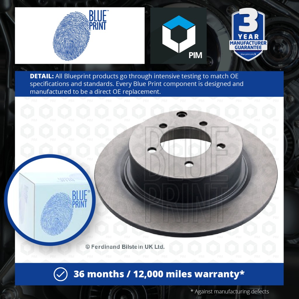 Blue Print 2x Brake Discs Pair Solid Rear ADP154333 [PM1580817]