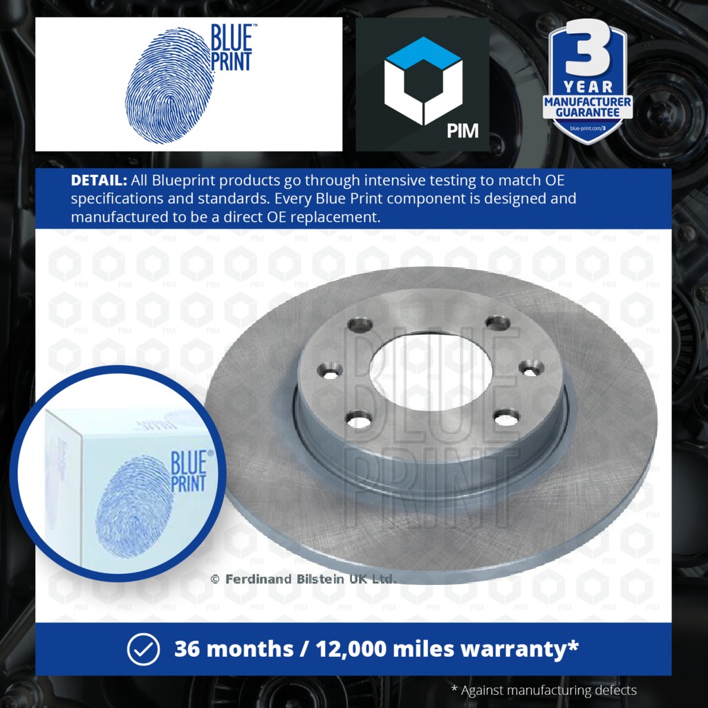 Blue Print 2x Brake Discs Pair Solid ADP154315 [PM1580799]