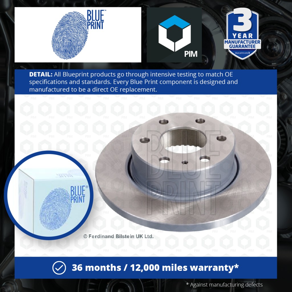 Blue Print 2x Brake Discs Pair Solid Rear ADL144333 [PM1580229]
