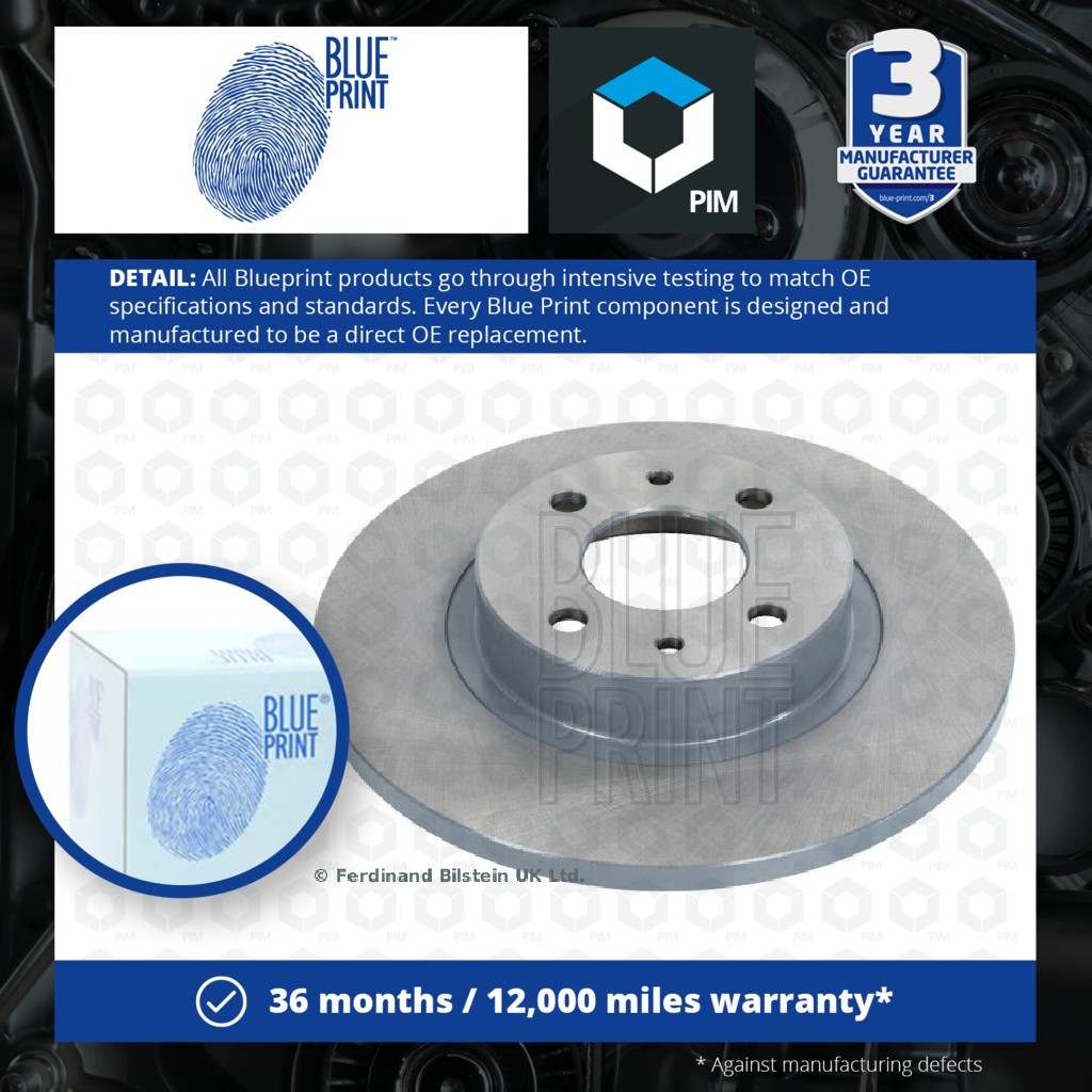 Blue Print 2x Brake Discs Pair Solid Front ADL144330 [PM1580226]