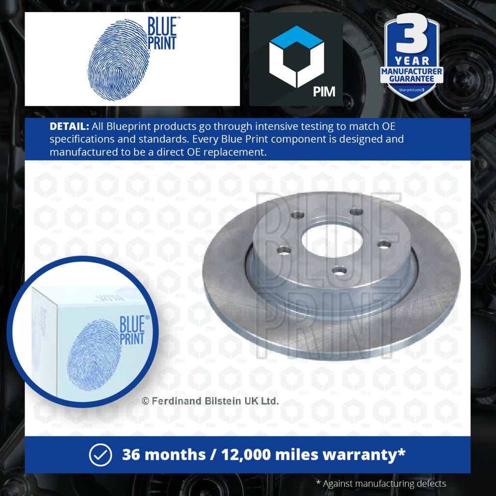 Blue Print 2x Brake Discs Pair Solid Rear ADF124323 [PM1579321]