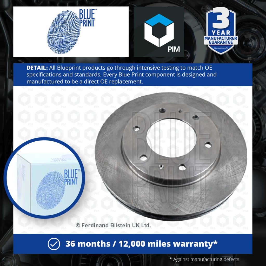 Blue Print 2x Brake Discs Pair Vented Front ADC443133 [PM1578955]