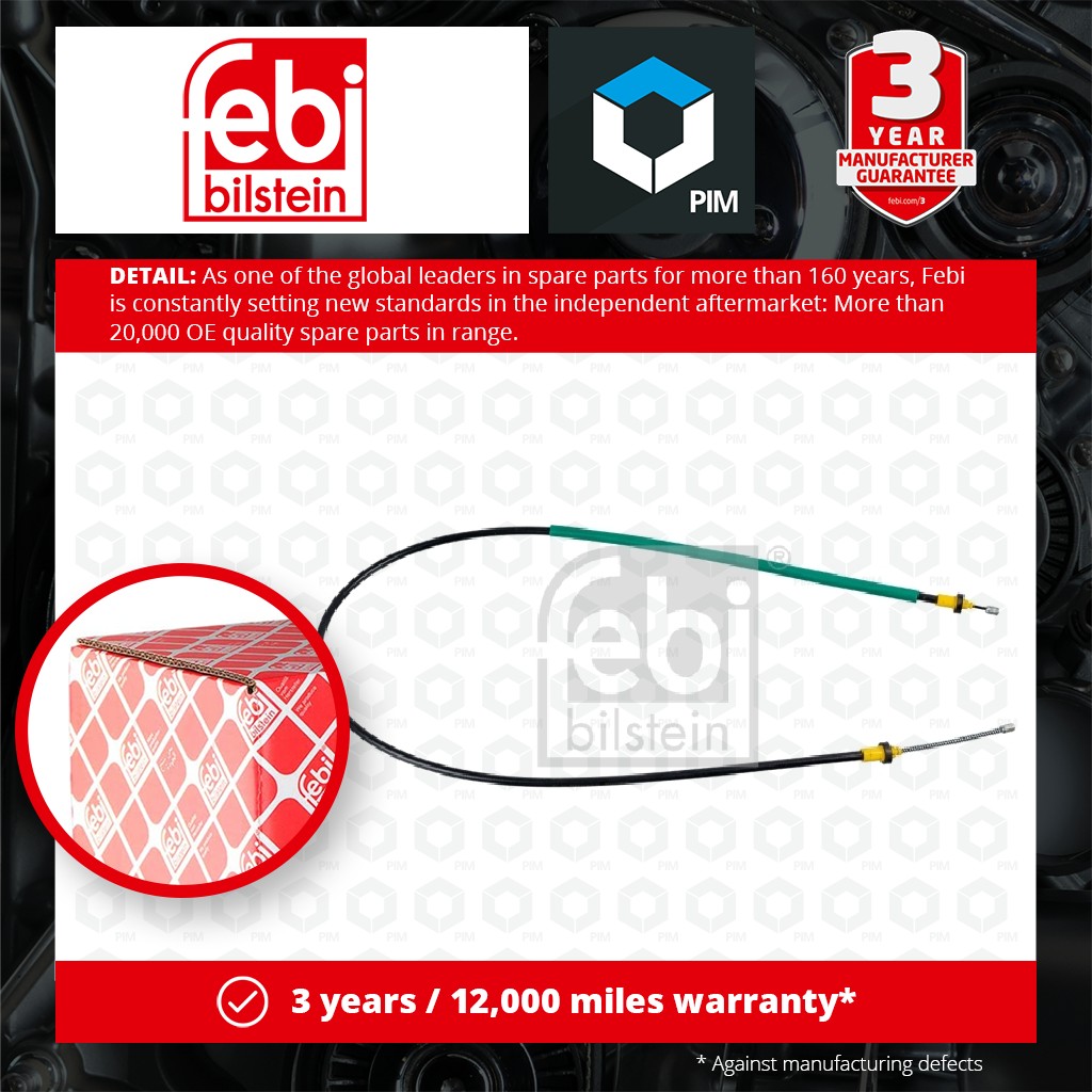 Febi Handbrake Cable Rear Left or Right 101814 [PM1501298]