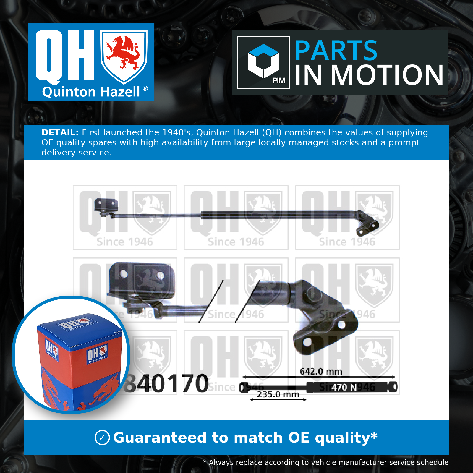 Quinton Hazell Boot Gas Strut Left QTS840170 [PM1493043]