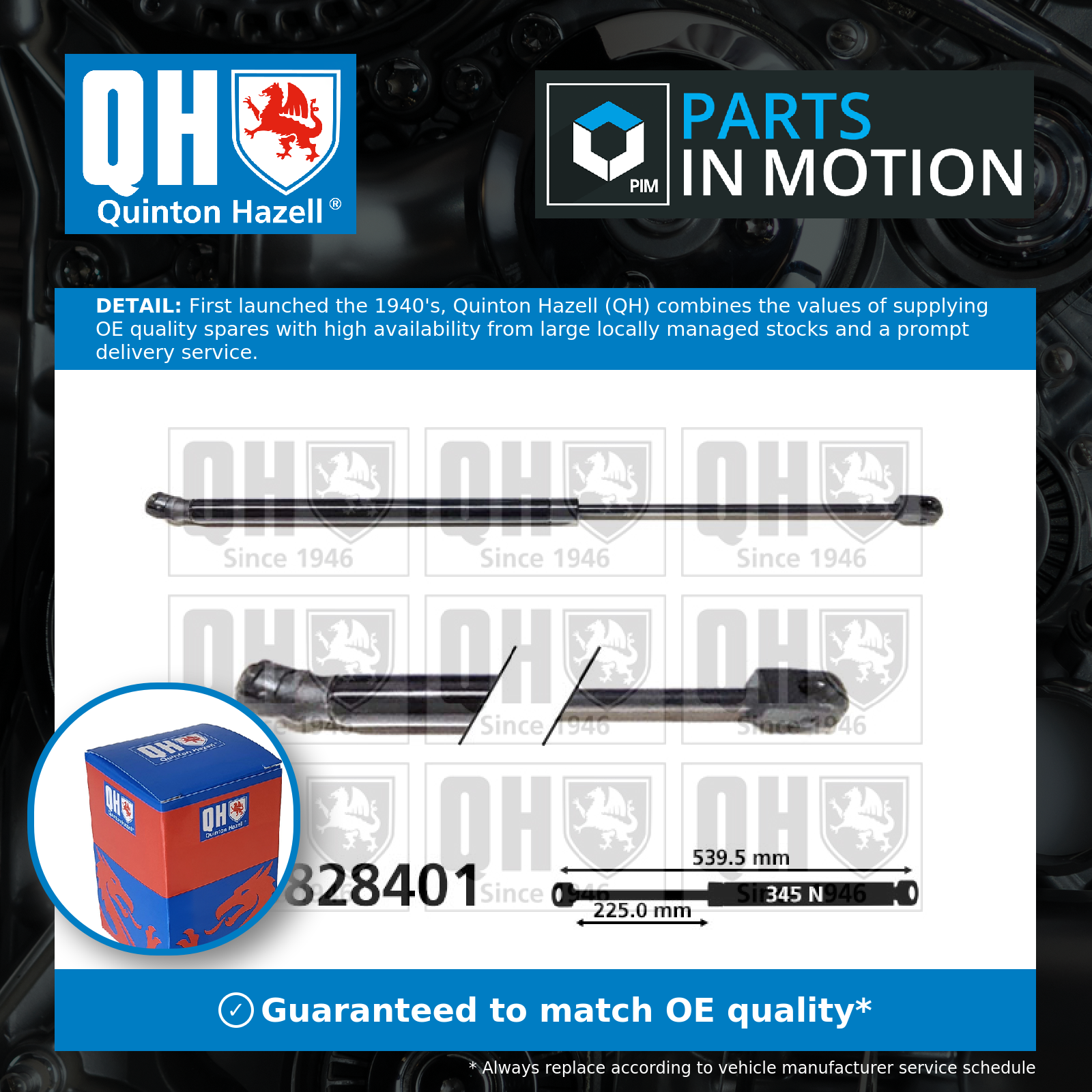Quinton Hazell Boot Gas Strut QTS828401 [PM1492864]