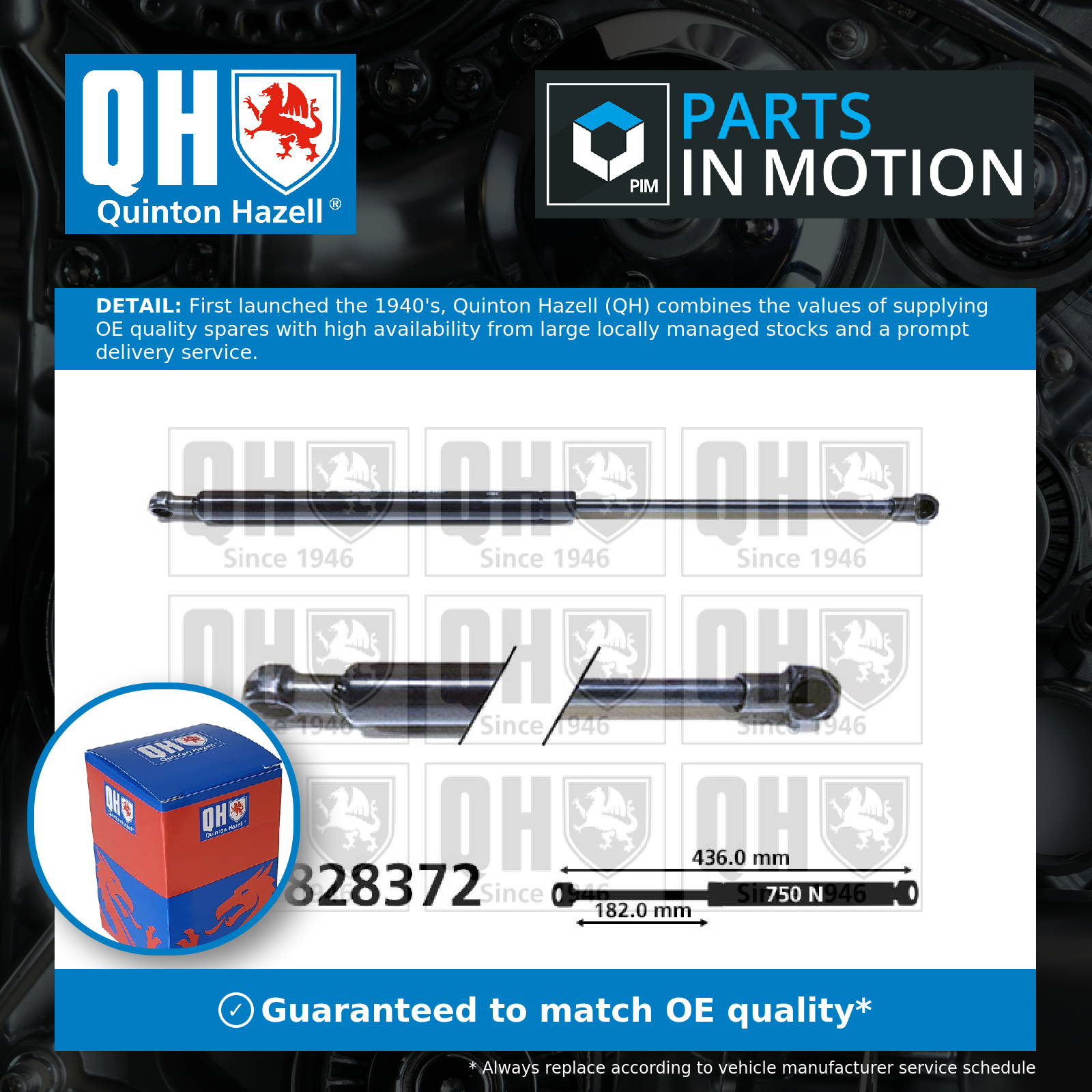 Quinton Hazell Boot Gas Strut QTS828372 [PM1492835]