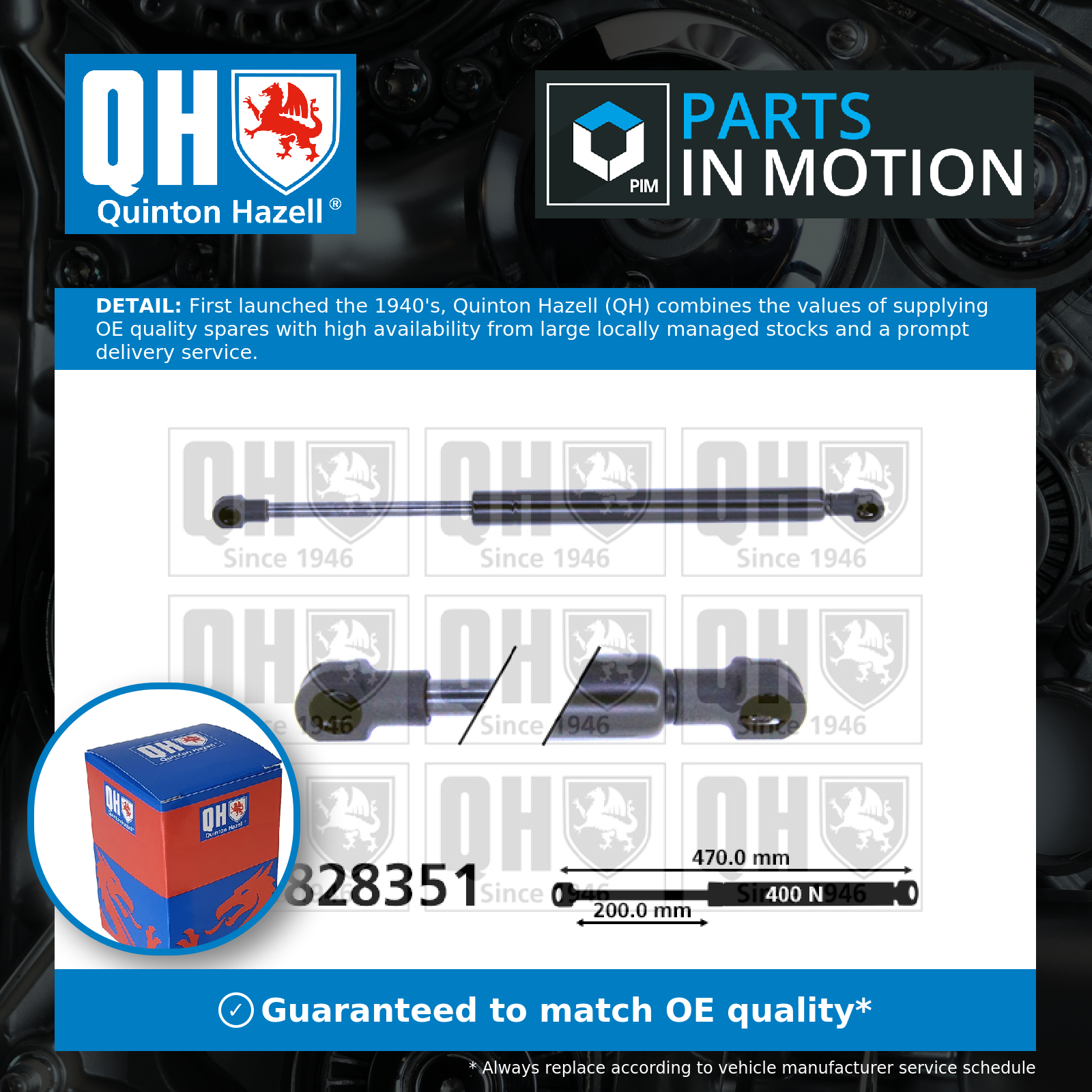 Quinton Hazell Boot Gas Strut QTS828351 [PM1492814]