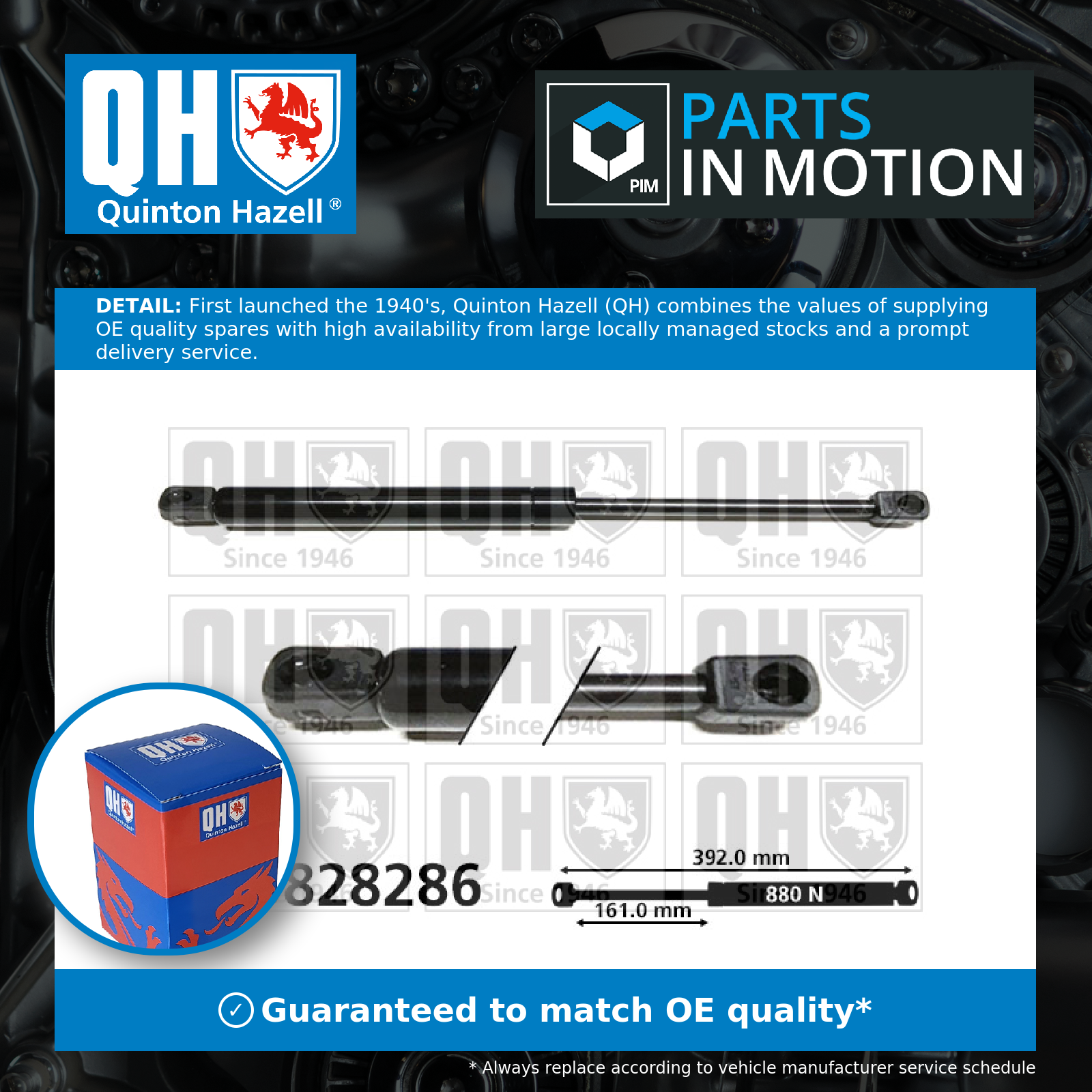 Quinton Hazell Boot Gas Strut QTS828286 [PM1492749]