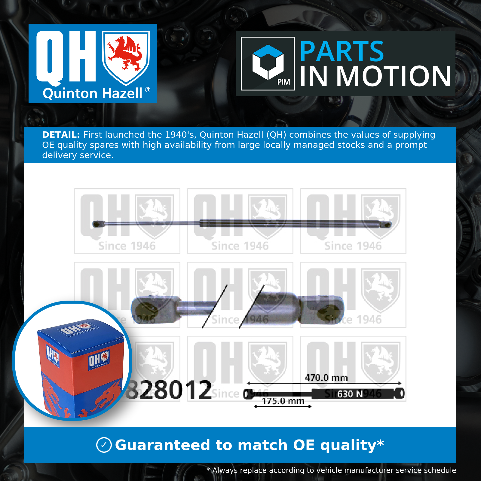Quinton Hazell Boot Gas Strut QTS828012 [PM1492522]