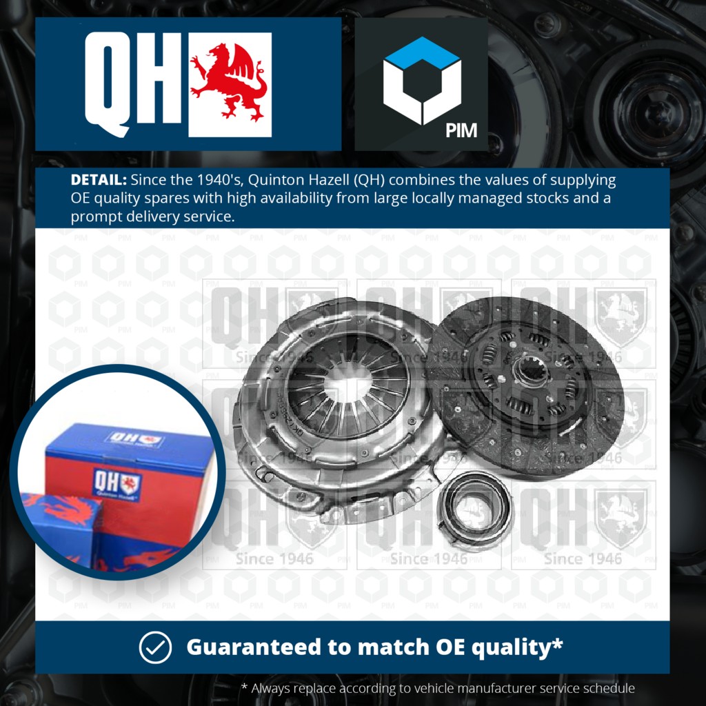 Quinton Hazell Clutch Kit 3pc (Cover+Plate+Releaser) QKT2966AF [PM1488219]